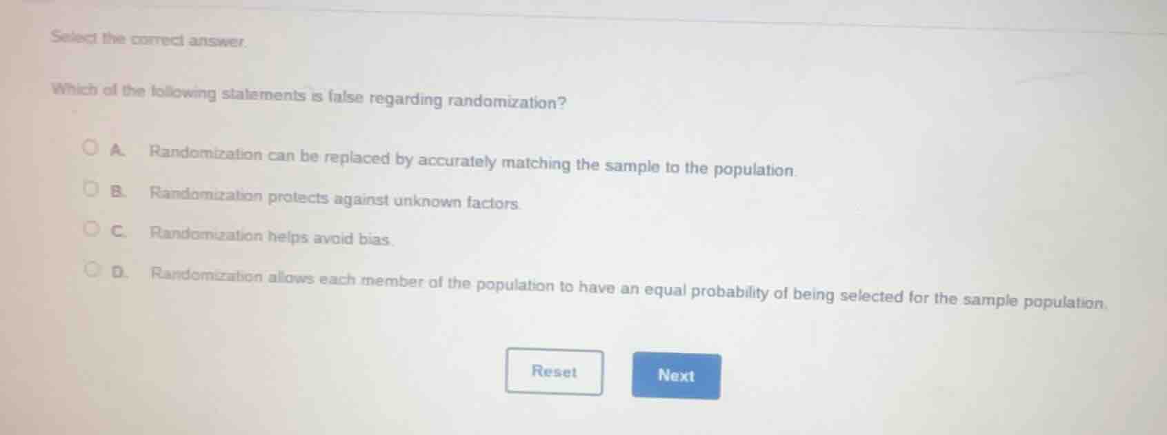 select the correct answer. which of the following statements is false r…