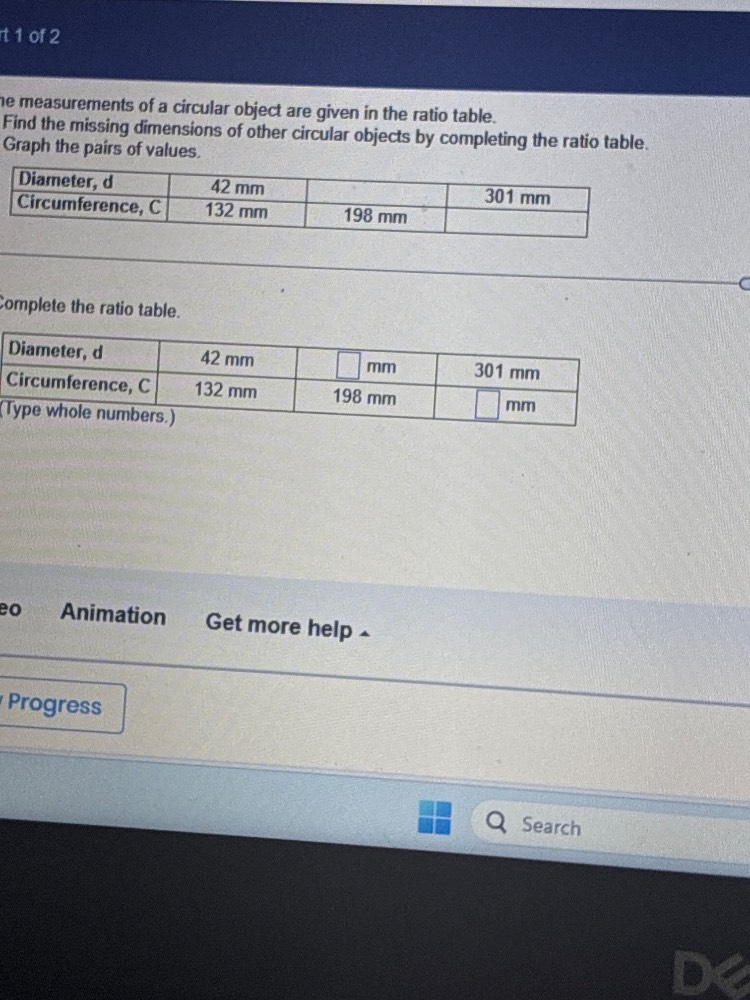 rt 1 of 2 e measurements of a circular object are given in the ratio ta…