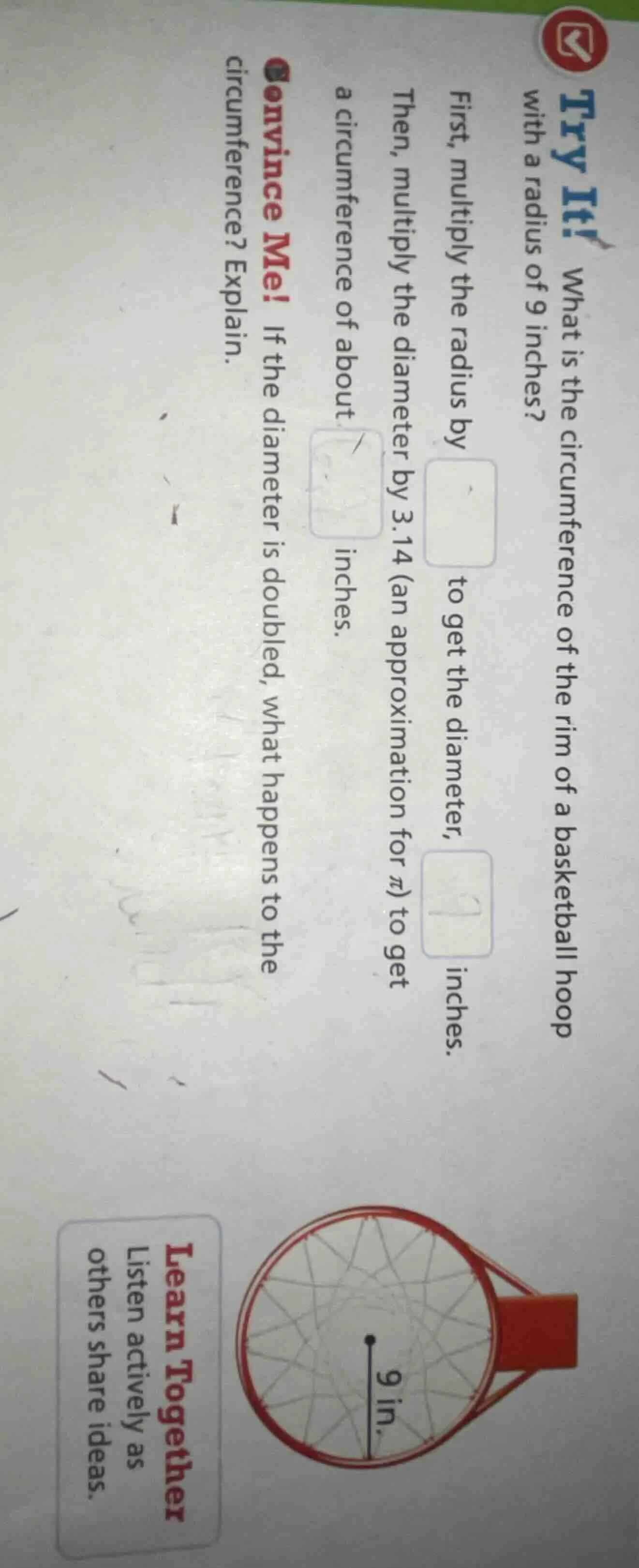 try it! what is the circumference of the rim of a basketball hoop with …