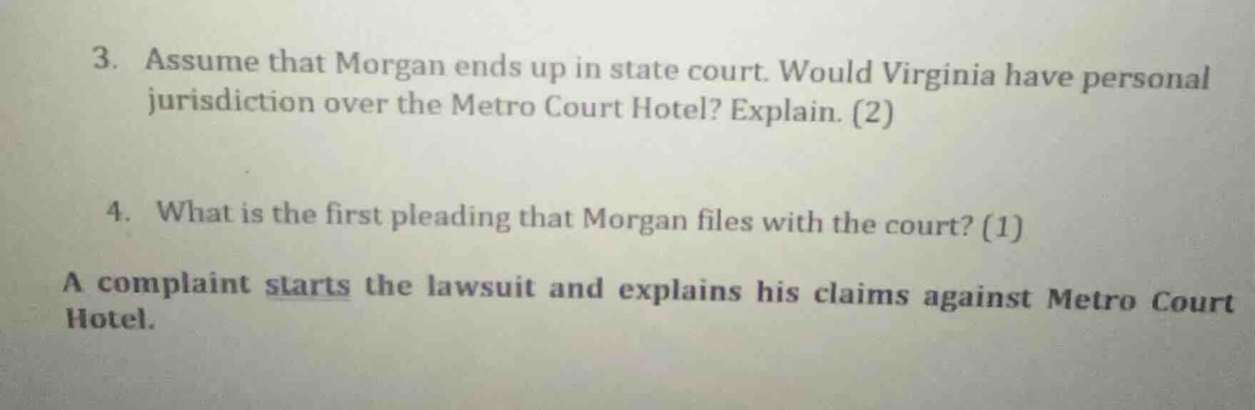 3. assume that morgan ends up in state court. would virginia have perso…