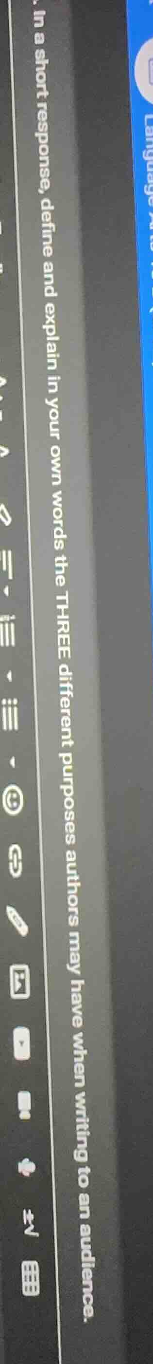 in a short response, define and explain in your own words the three dif…