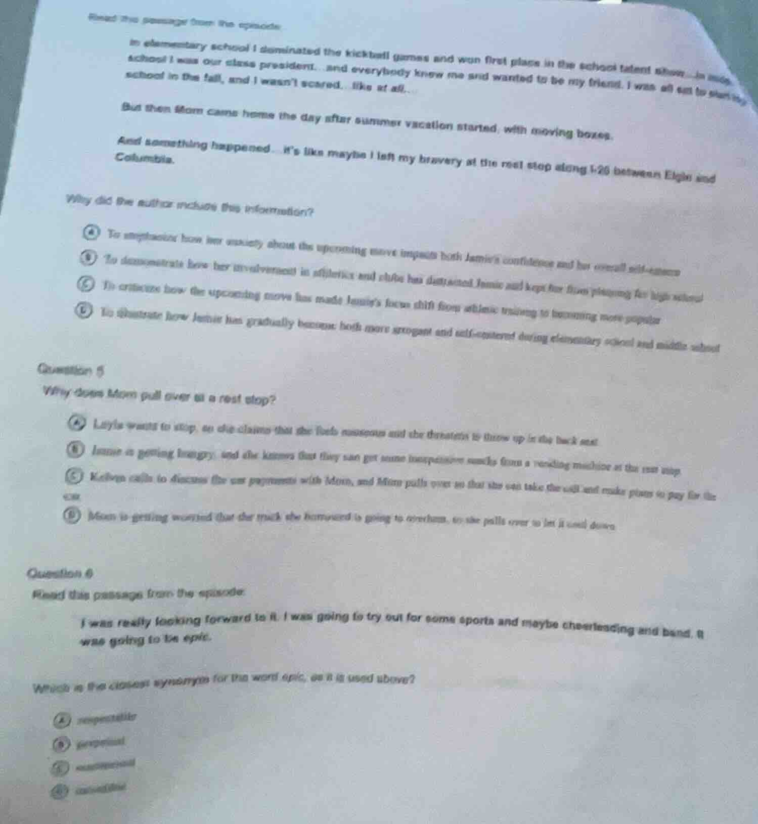 read this passage from the episode:in elementary school i dominated the…