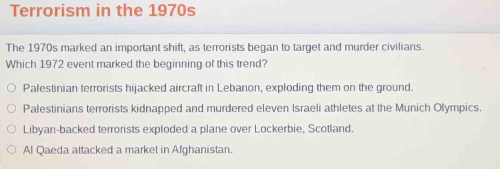 terrorism in the 1970s the 1970s marked an important shift, as terroris…
