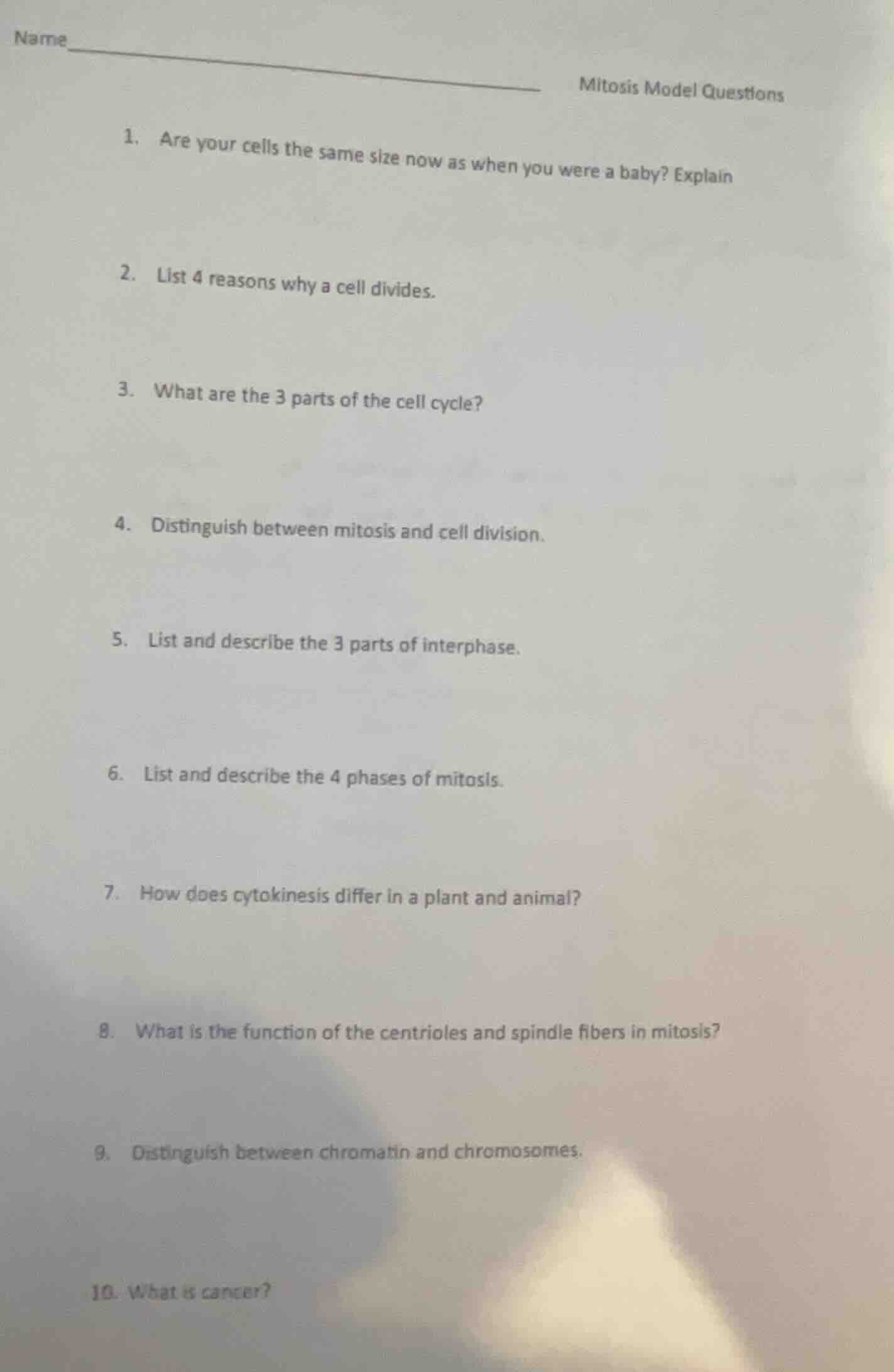 name__________mitosis model questions1. are your cells the same size no…