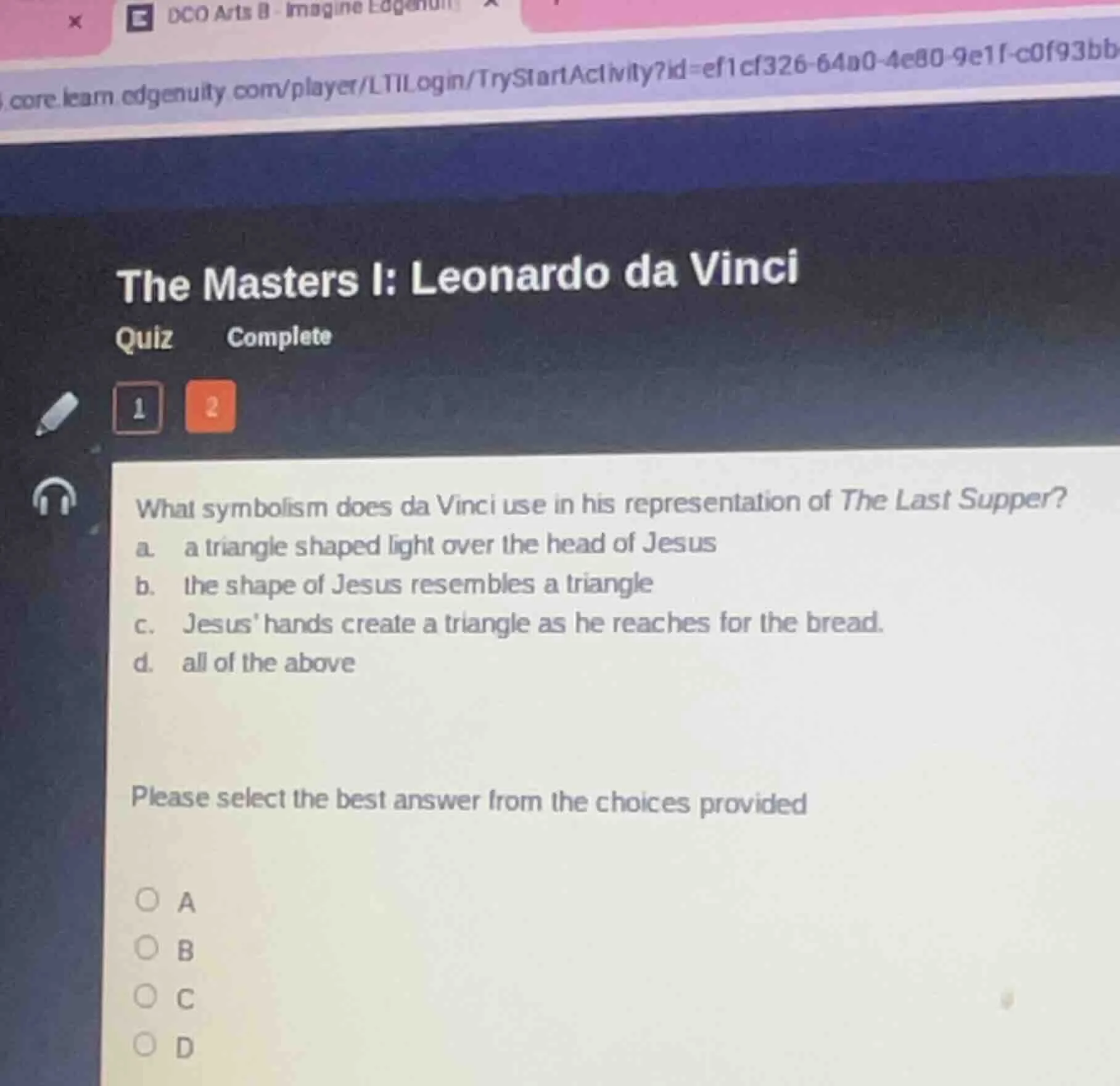 the masters i: leonardo da vinci quiz complete 1 2 what symbolism does …