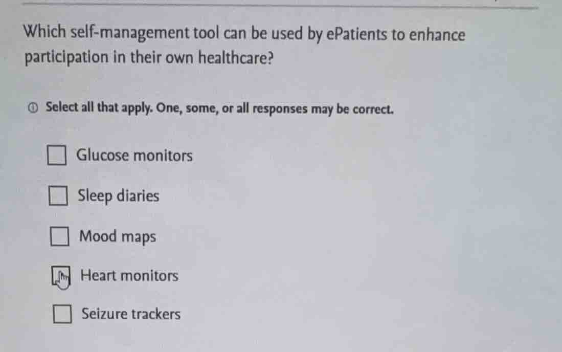 which self-management tool can be used by epatients to enhance particip…