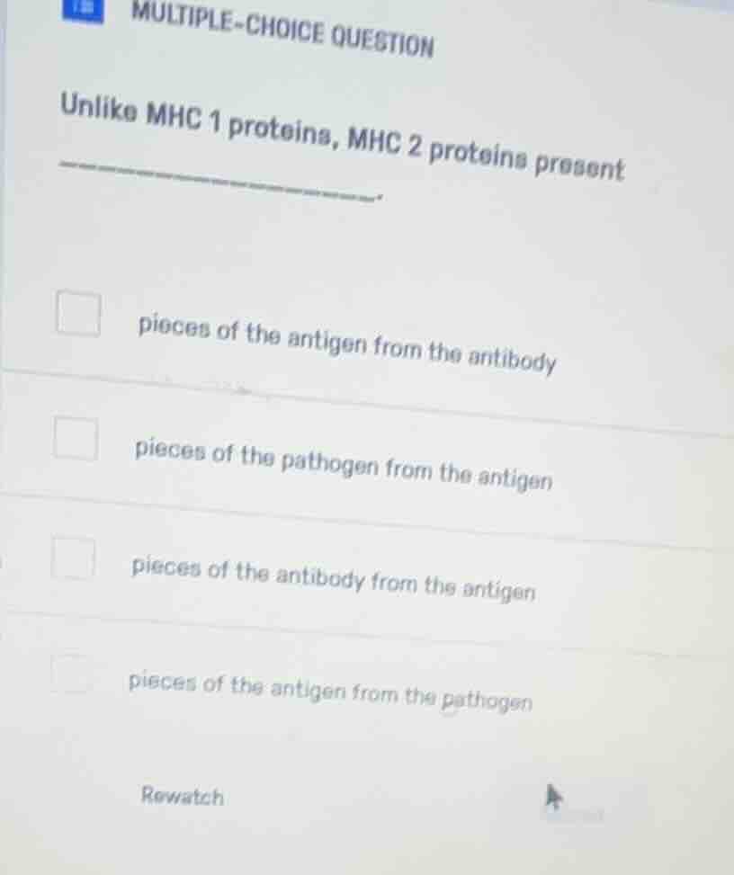 multiple-choice question unlike mhc 1 proteins, mhc 2 proteins present …