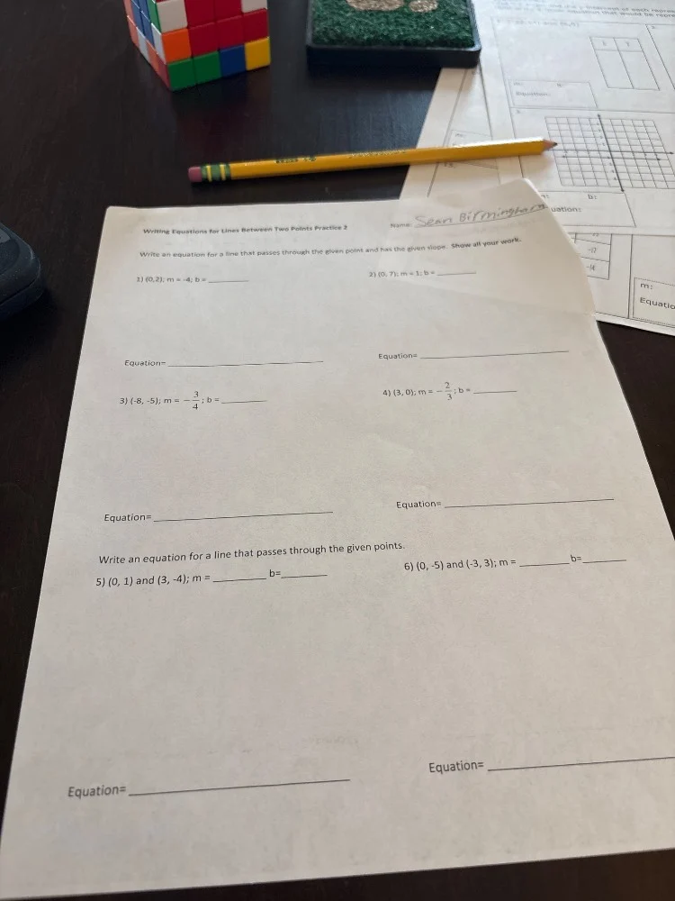 writing equations for lines between two points practice 2 name: sean bi…