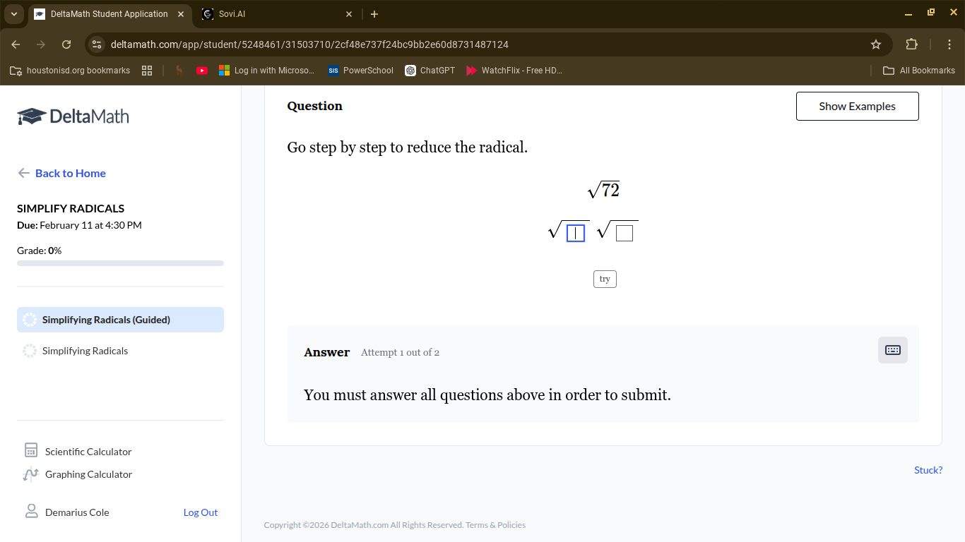 question go step by step to reduce the radical. $sqrt{72}$ $sqrt{square…