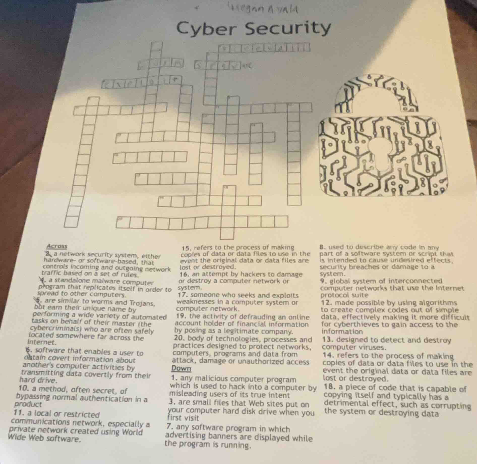 cyber security across 2. a network security system, either hardware- or…