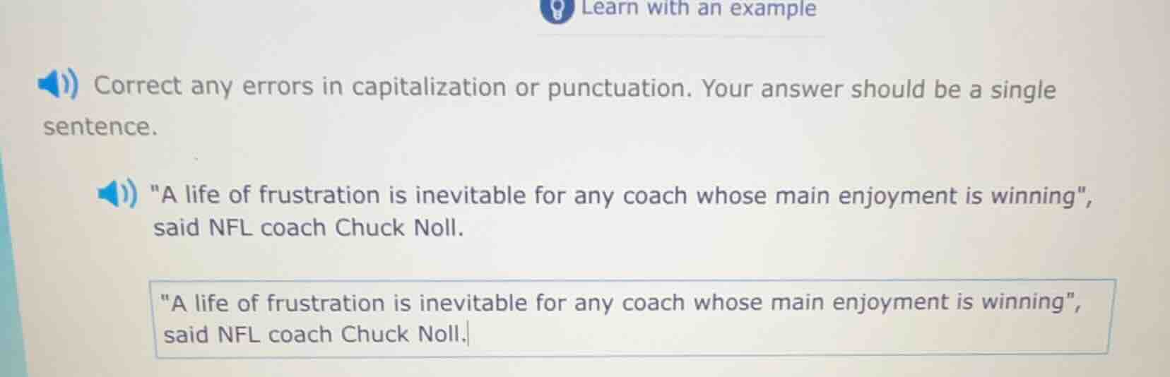 learn with an example correct any errors in capitalization or punctuati…