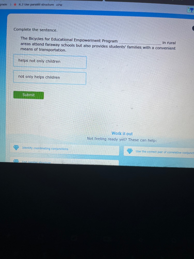 complete the sentence. the bicycles for educational empowerment program…