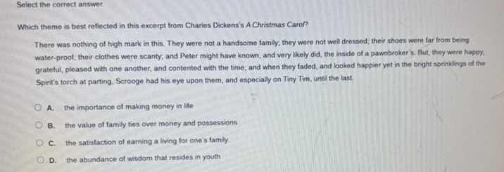 select the correct answer. which theme is best reflected in this excerp…