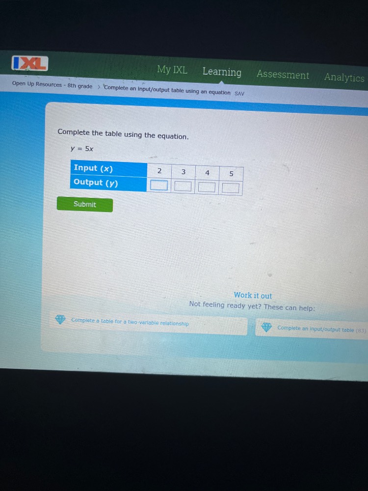 my ixl learning assessment analytics open up resources - 8th grade > co…