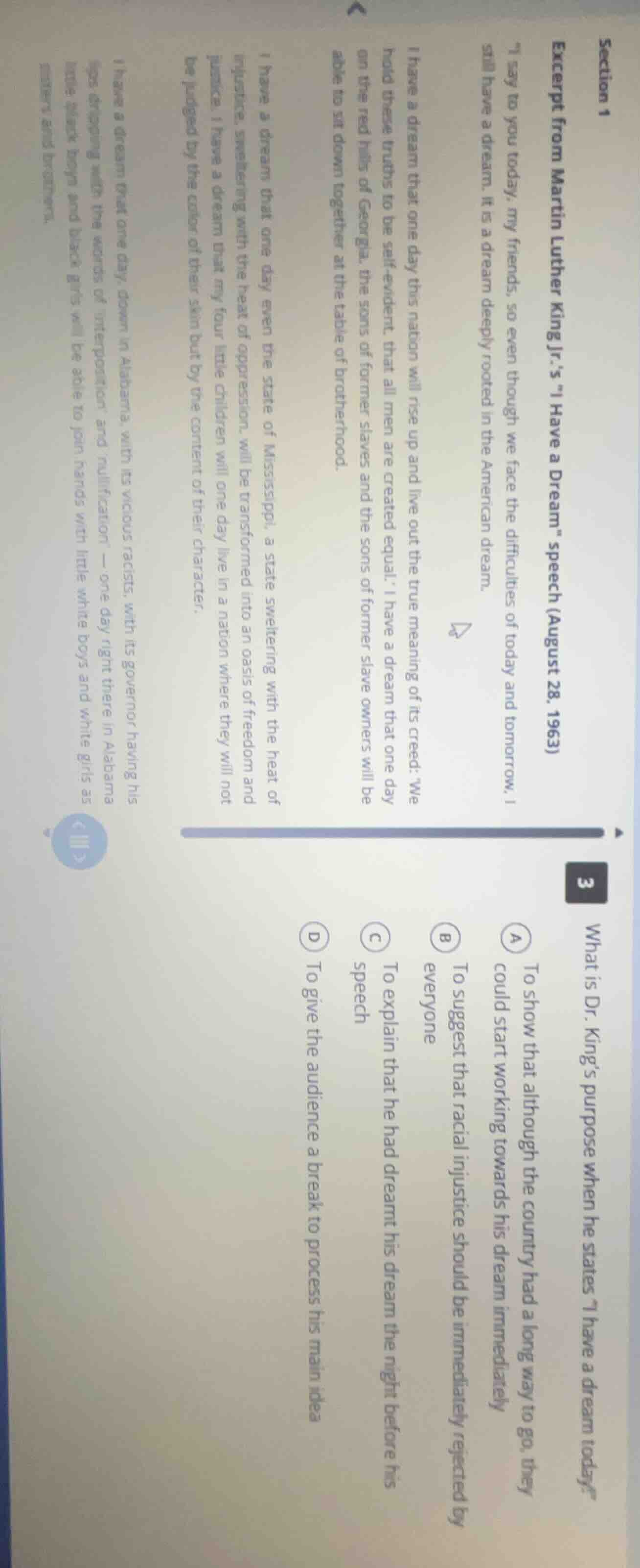 section 1excerpt from martin luther king jr.s \i have a dream\ speech a…