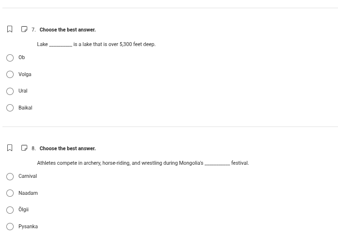 7. choose the best answer. lake ______ is a lake that is over 5,300 fee…