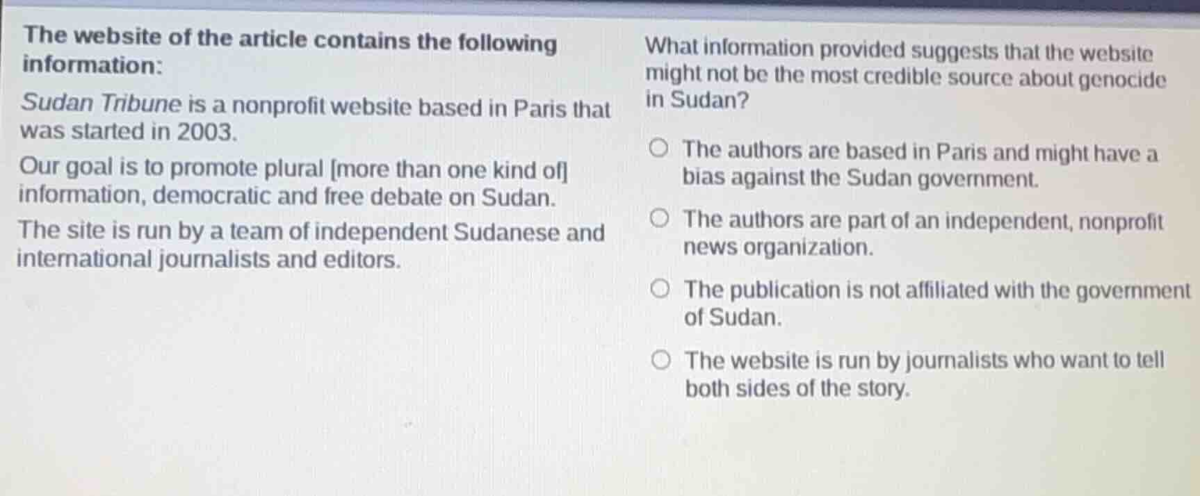 the website of the article contains the following information: sudan tr…