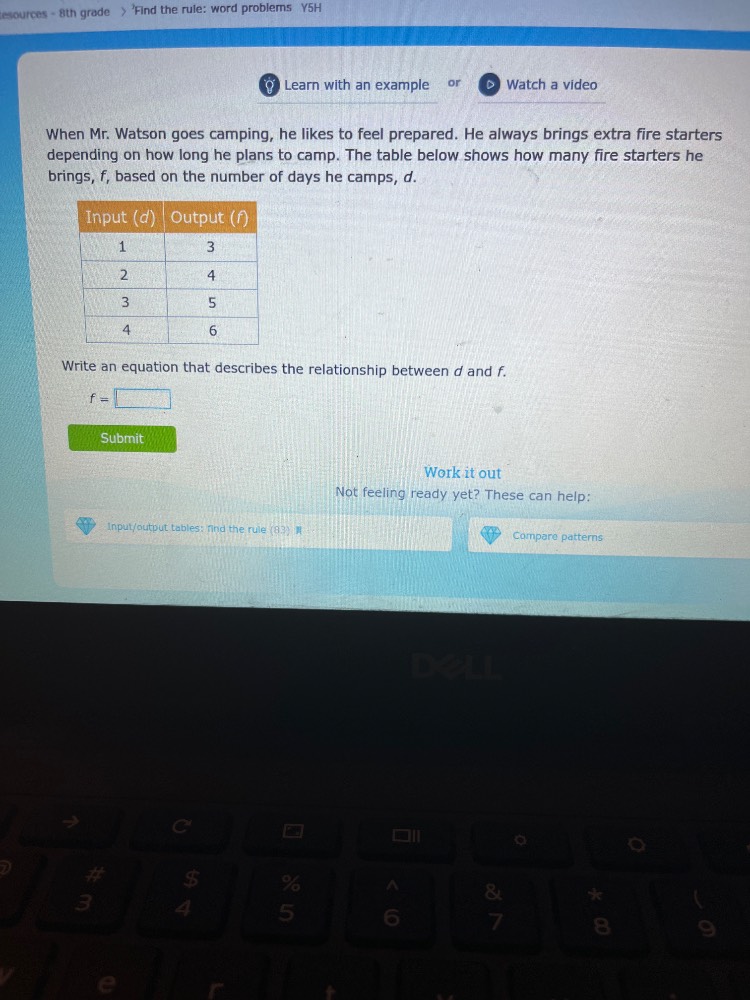 esources - 8th grade > find the rule: word problems ysh learn with an e…