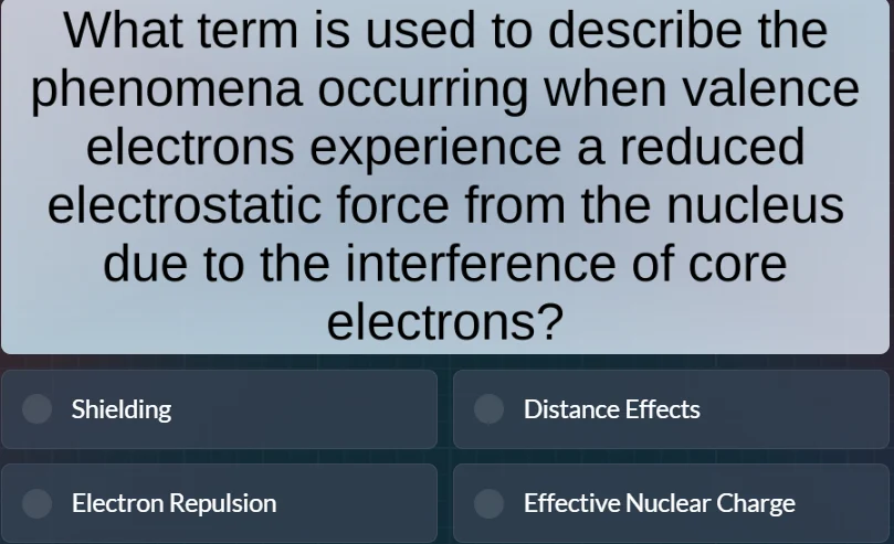 what term is used to describe the phenomena occurring when valence elec…