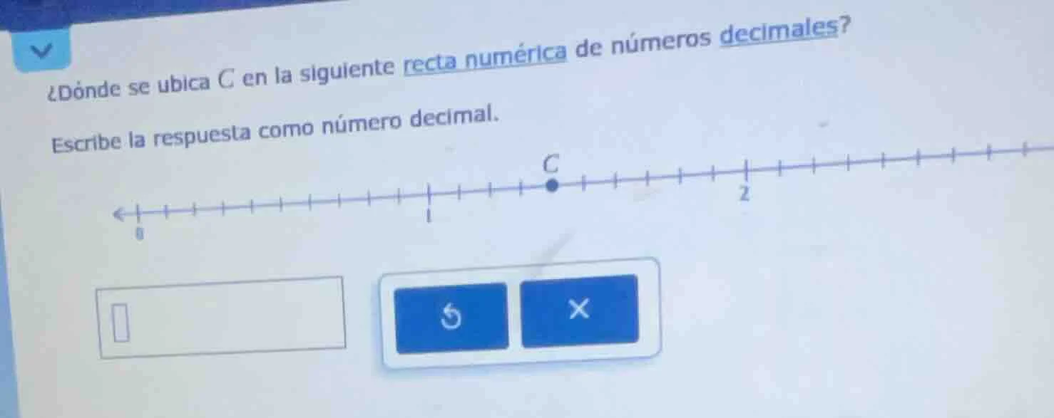 ¿dónde se ubica c en la siguiente recta numérica de números decimales? …