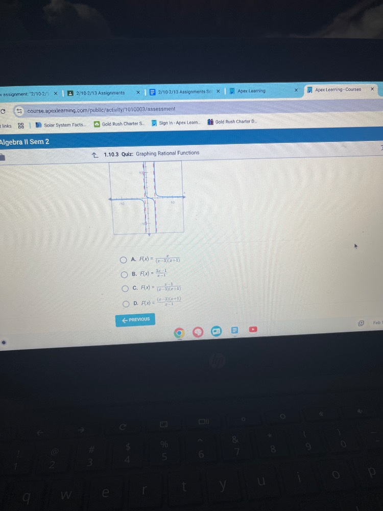 algebra ii sem 2 1.10.3 quiz: graphing rational functions a. $f(x)=\\fr…