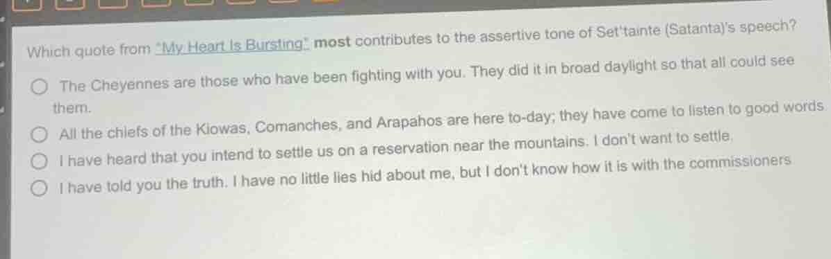 which quote from *my heart is bursting* most contributes to the asserti…