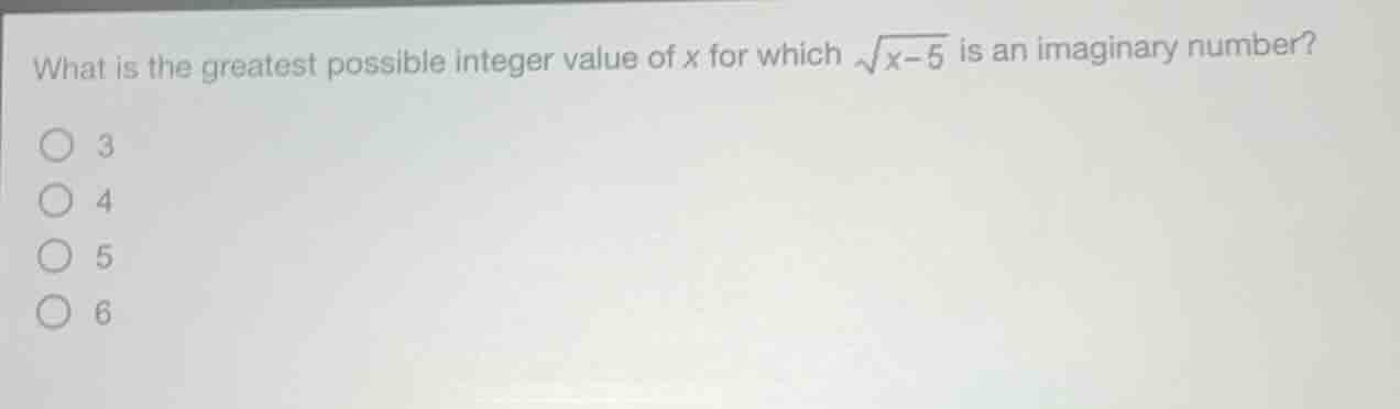 what is the greatest possible integer value of x for which $sqrt{x-5}$ …