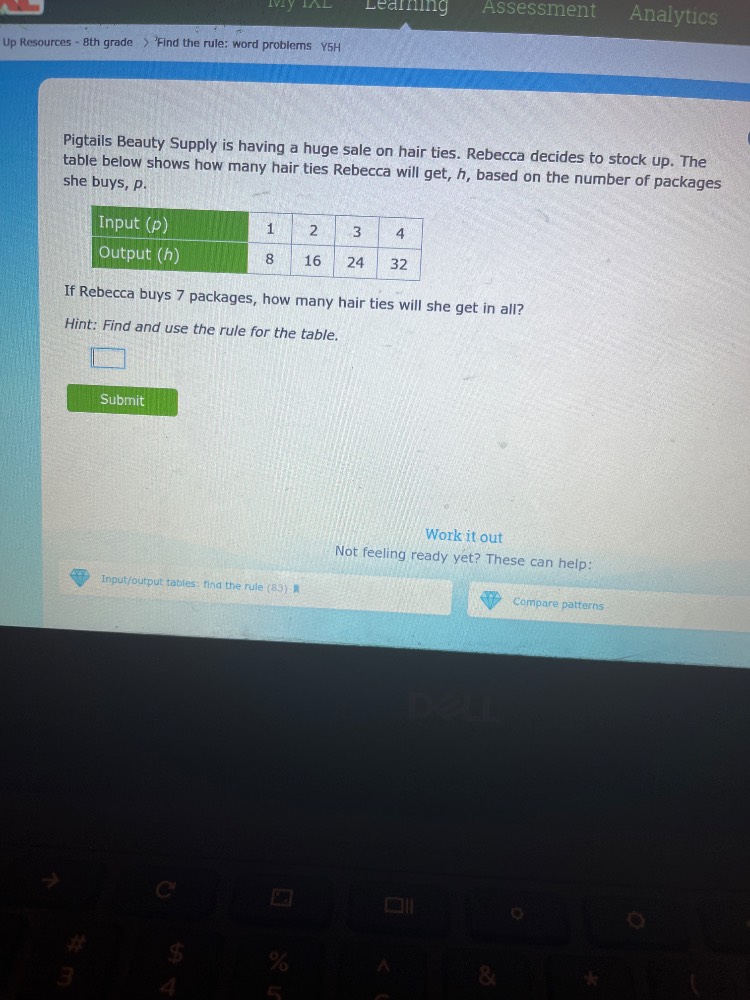 up resources - 8th grade > find the rule: word problems y5h pigtails be…