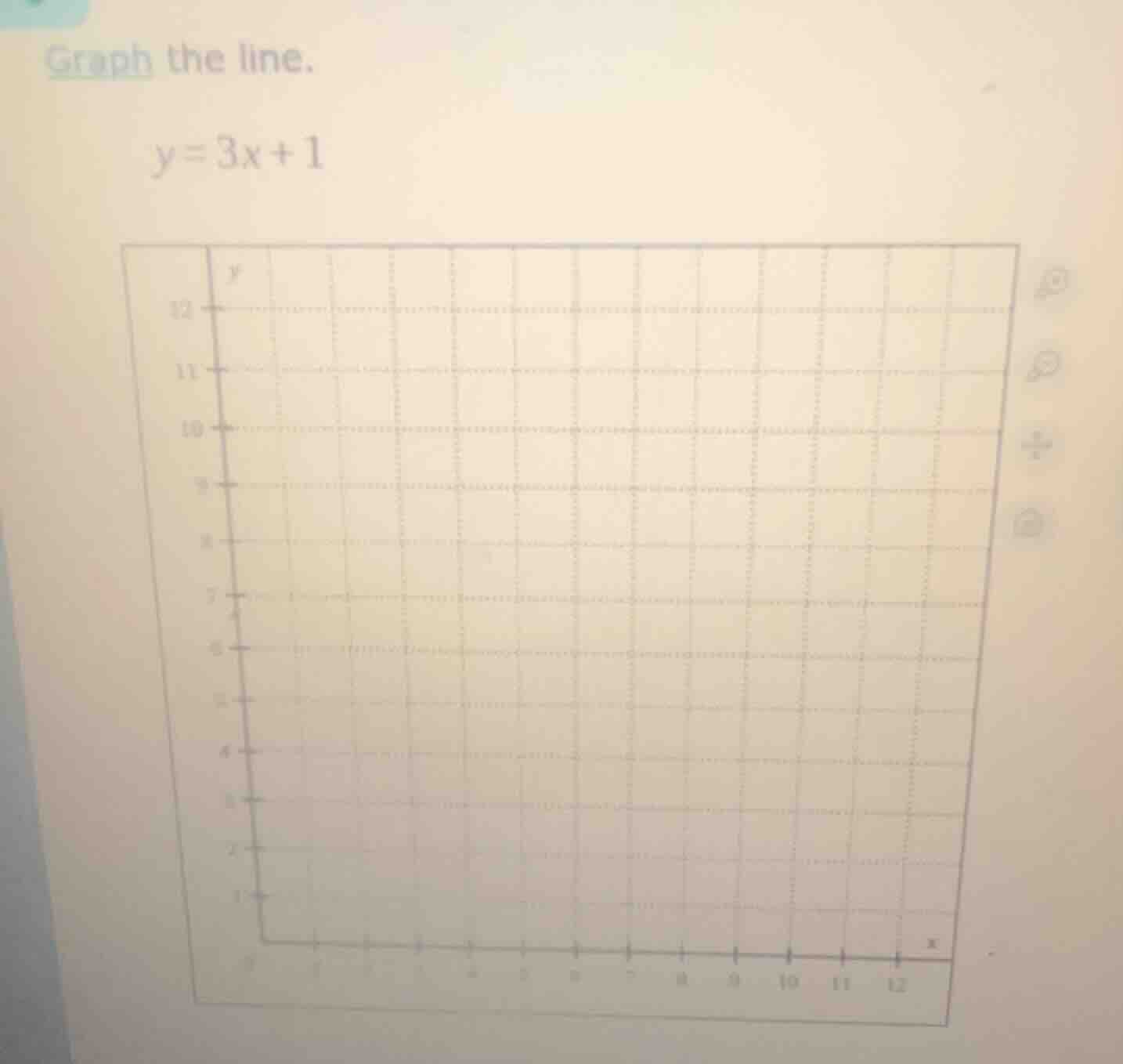 graph the line. $y=3x+1$