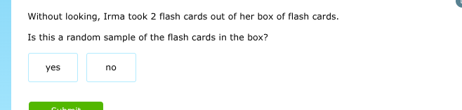 without looking, irma took 2 flash cards out of her box of flash cards.…