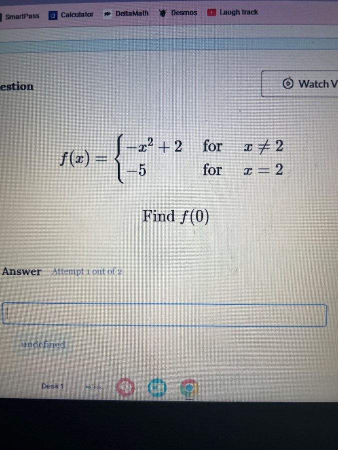 f(x) = \begin{cases} -x^2 + 2 & \text{for } x eq 2 \\ -5 & \text{for } …