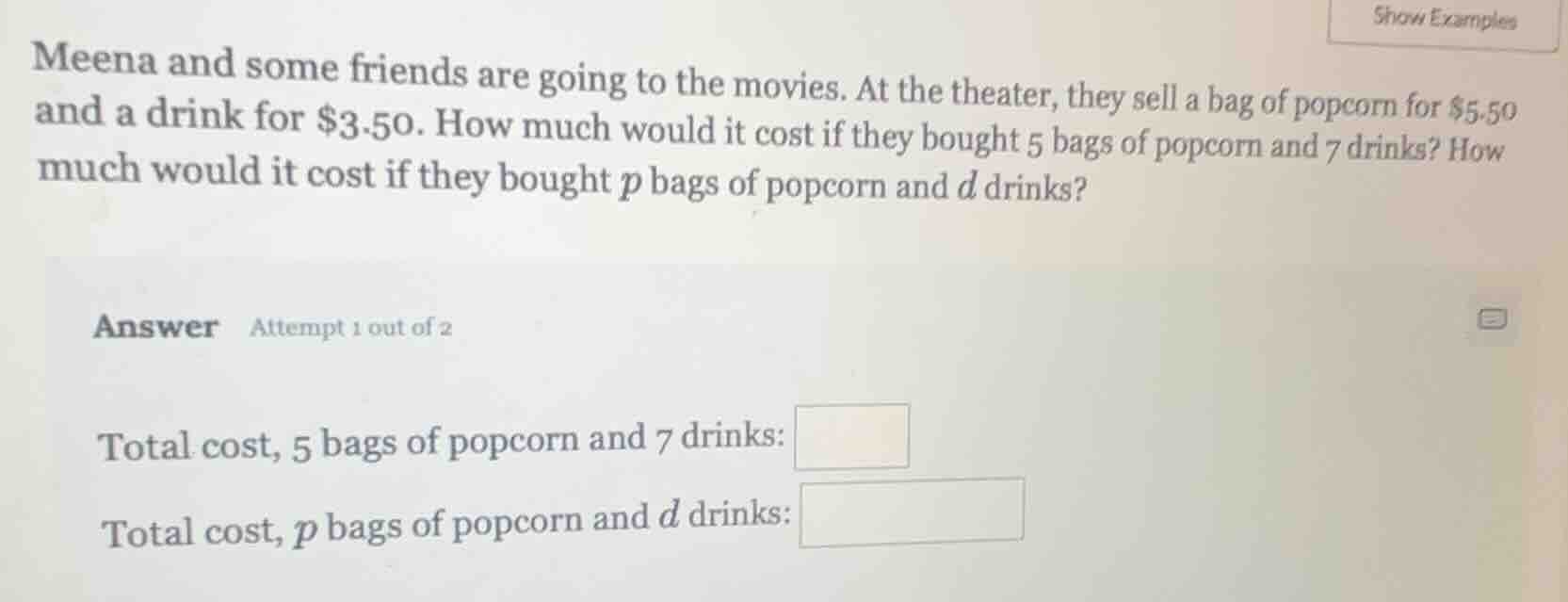 meena and some friends are going to the movies. at the theater, they se…