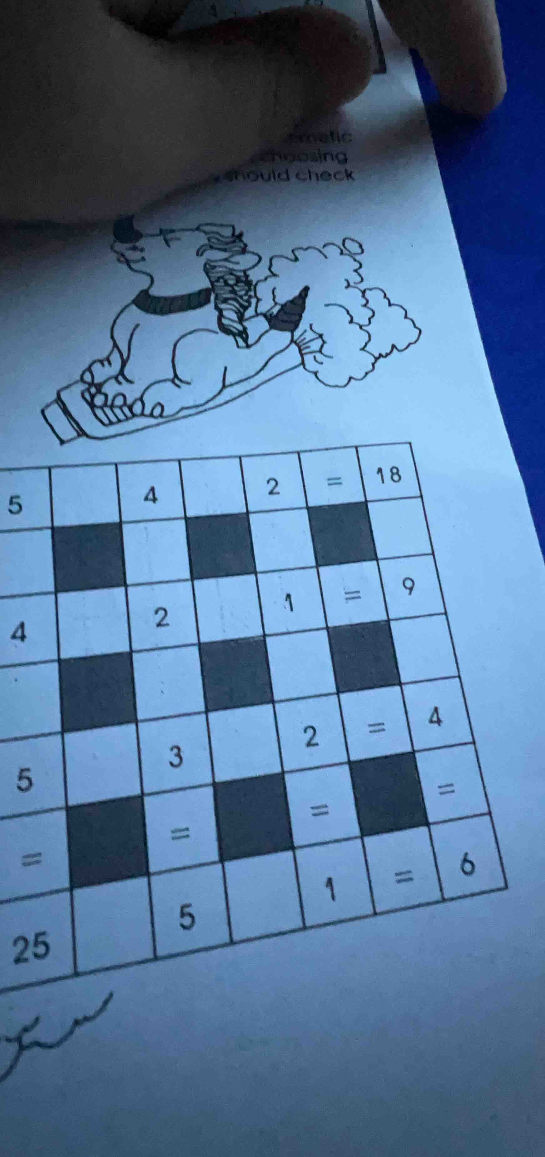 5 □ 4 □ 2 = 18 4 □ 2 □ 1 = 9 5 □ 3 □ 2 = 4 25 □ = □ □ 5 □ 1 = 6