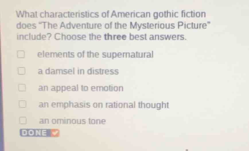 what characteristics of american gothic fiction does \the adventure of …