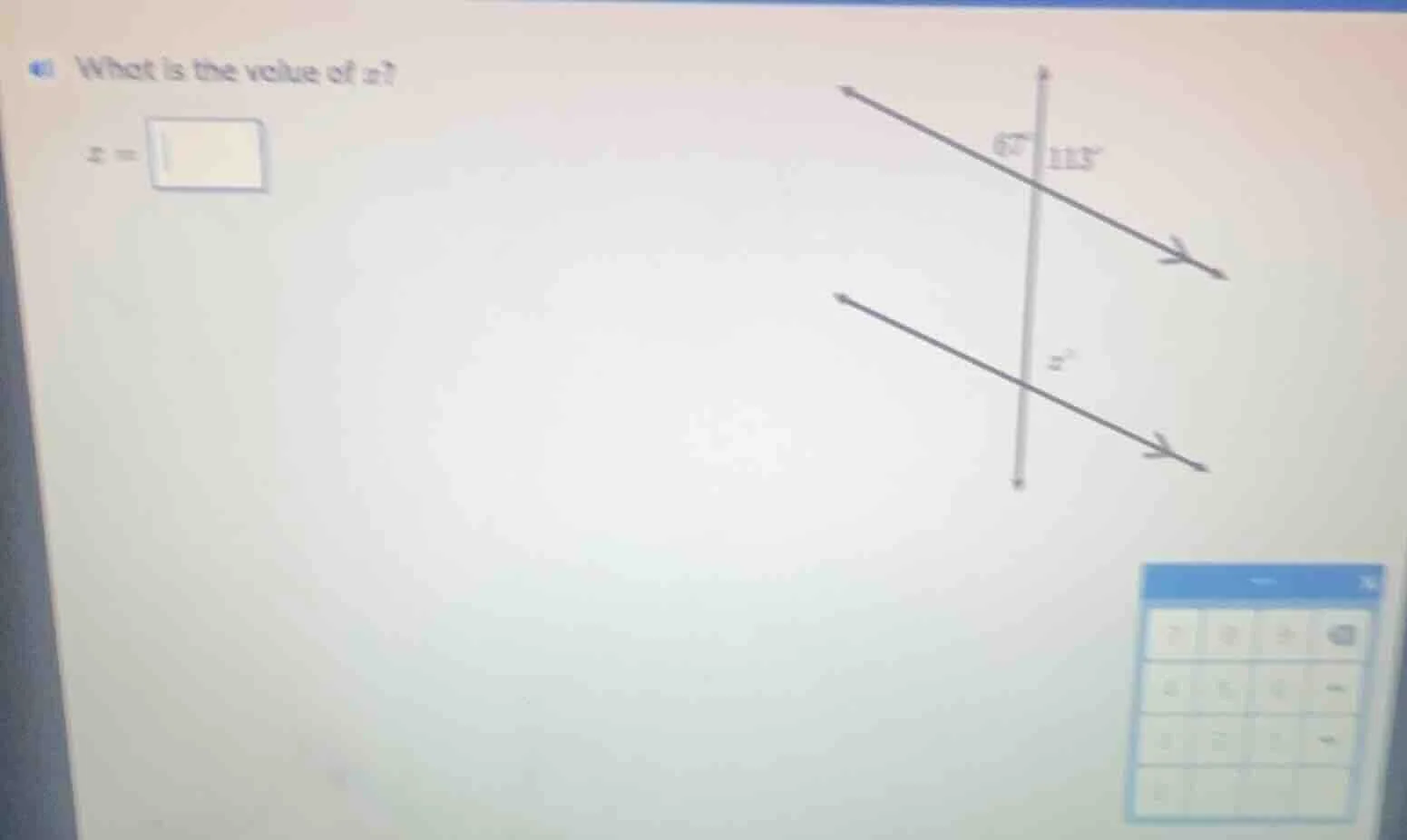 what is the value of $x$? $x = \\square$