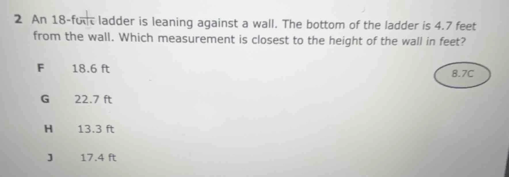 2 an 18-foot ladder is leaning against a wall. the bottom of the ladder…