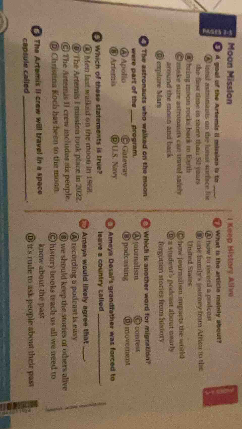 moon mission3 a goal of the artemis ii mission is to _____.a land astro…