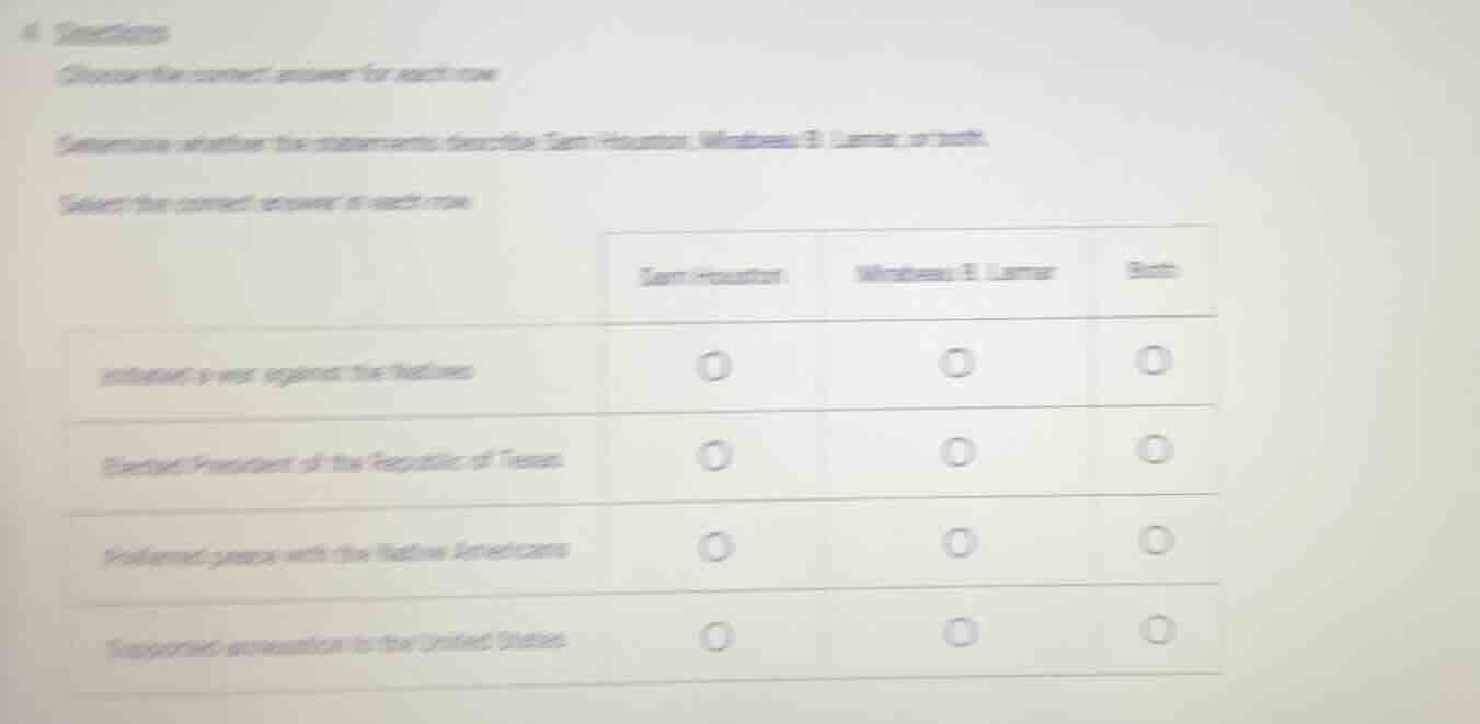 4. directions choose the correct answer for each row determine whether …