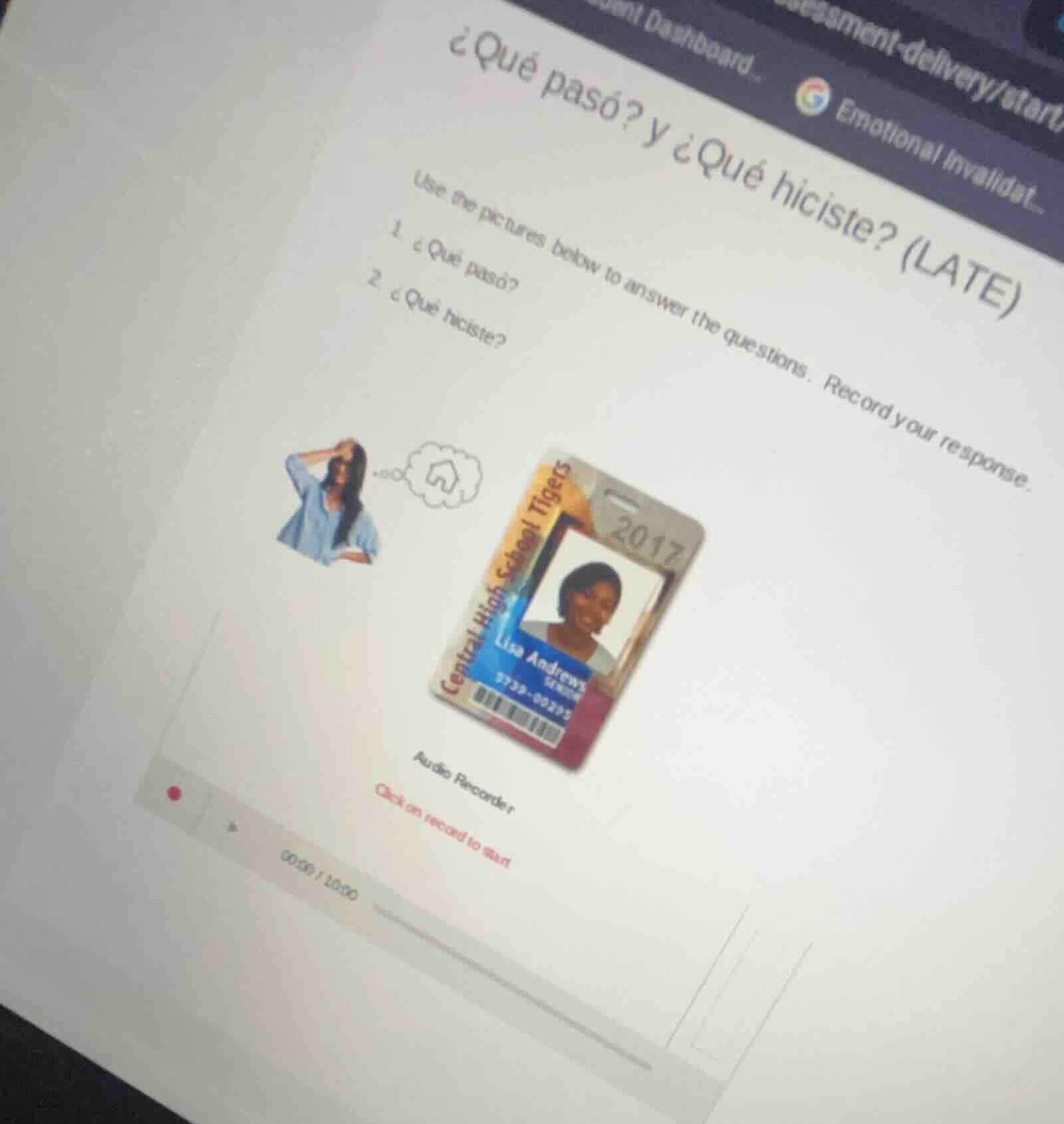 ¿qué pasó? y ¿qué hiciste? (late) use the pictures below to answer the …