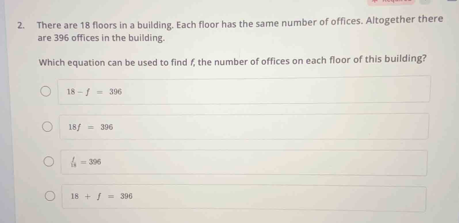 2. there are 18 floors in a building. each floor has the same number of…