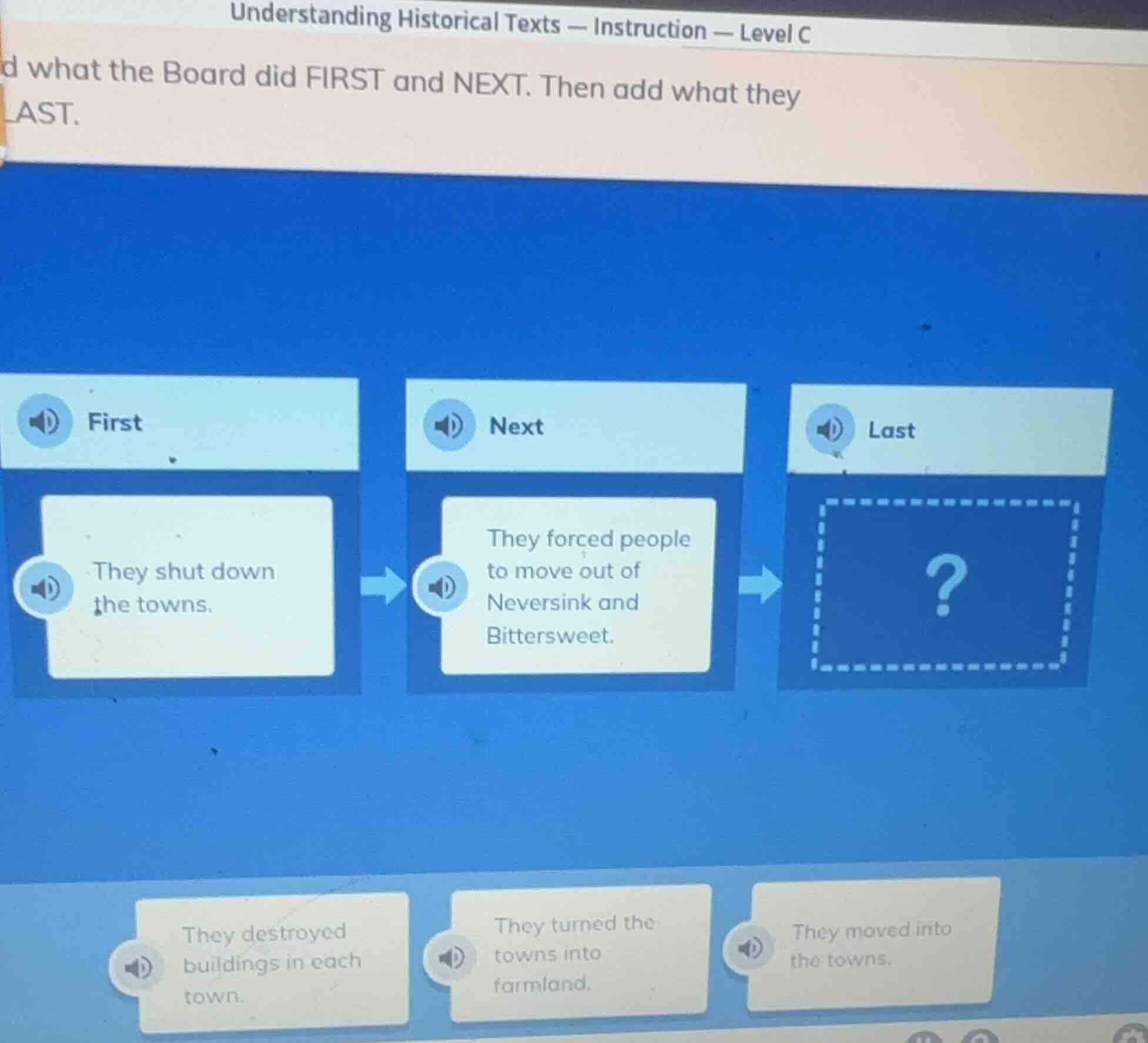 understanding historical texts — instruction — level c d what the board…