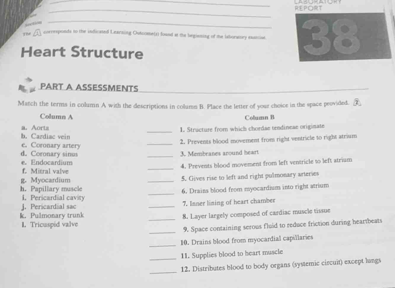 laboratory report section the corresponds to the indicated learning out…