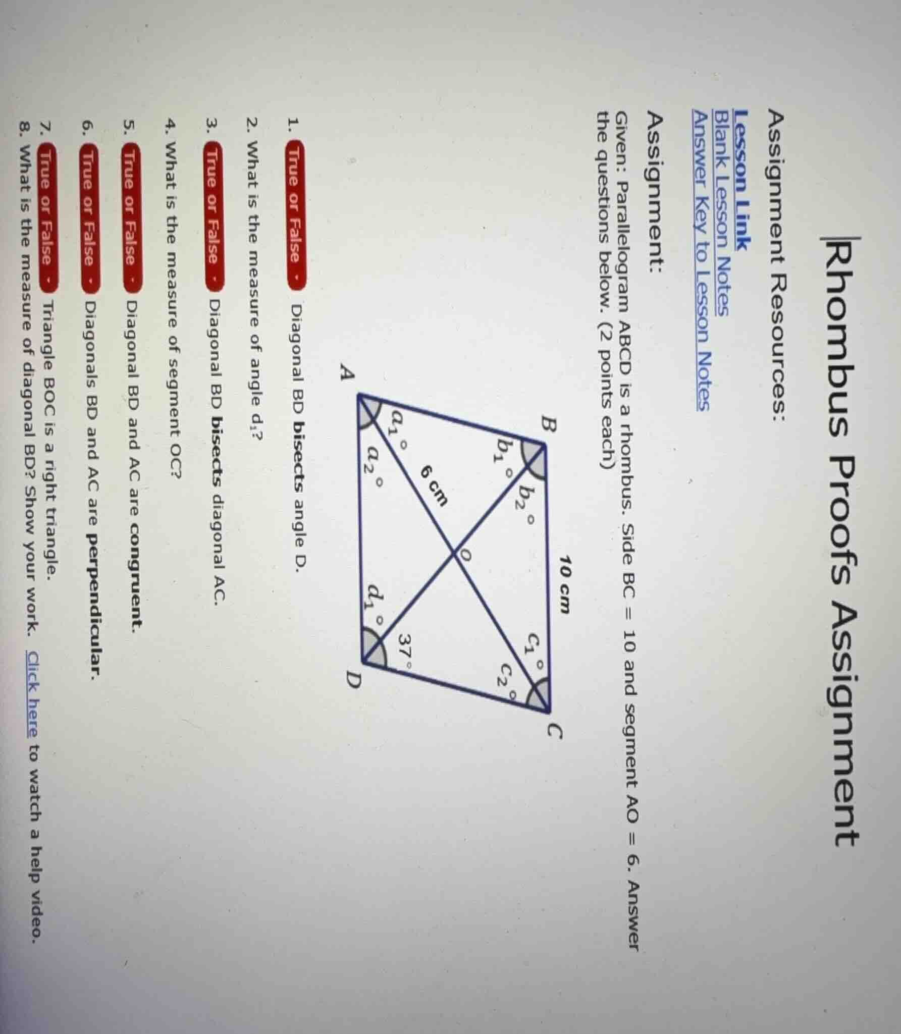 rhombus proofs assignment assignment resources: lesson link blank lesso…