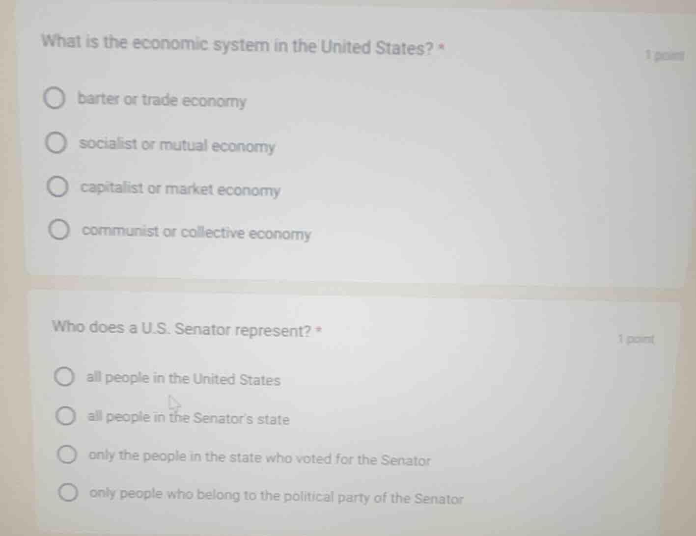what is the economic system in the united states? *1 pointbarter or tra…