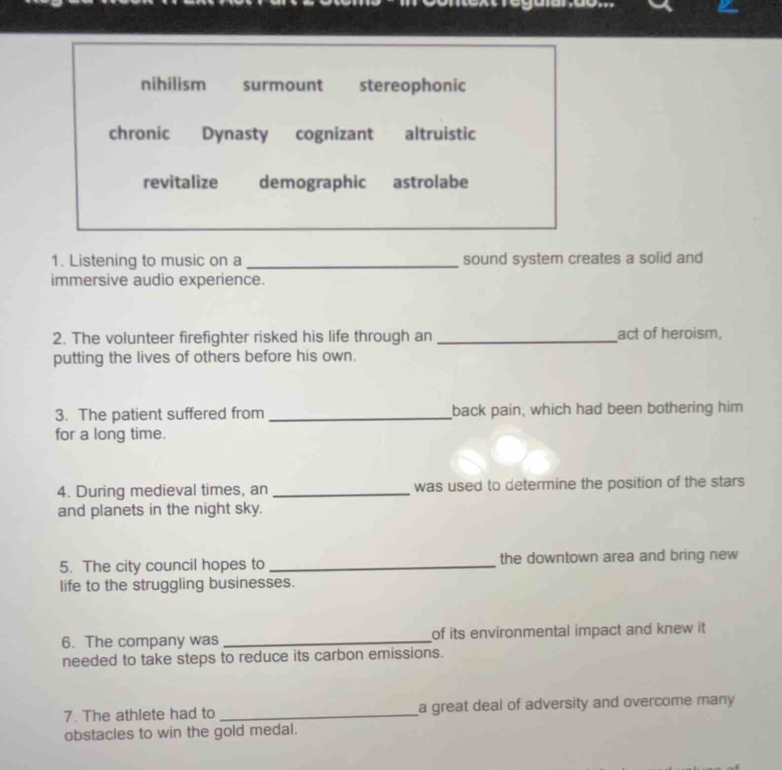 nihilism surmount stereophonic chronic dynasty cognizant altruistic rev…