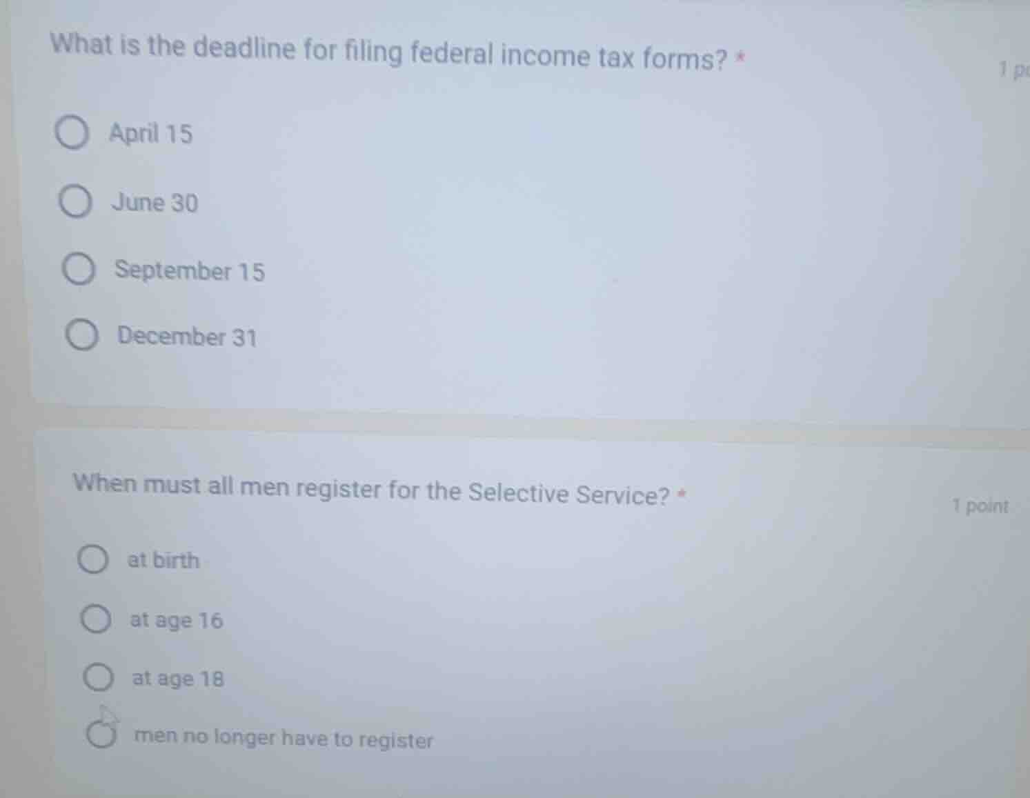 what is the deadline for filing federal income tax forms? *1 poapril 15…