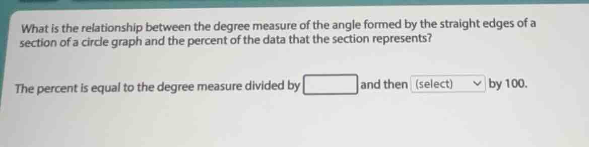 what is the relationship between the degree measure of the angle formed…