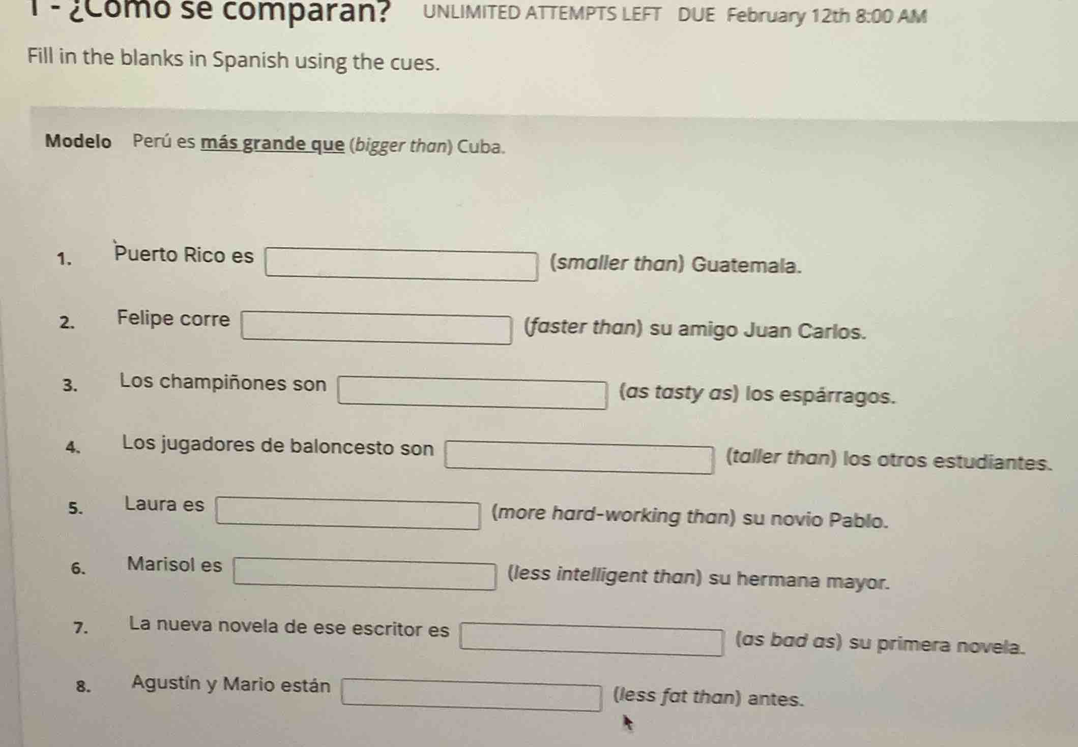 1 - ¿como se comparan? unlimited attempts left due february 12th 8:00 a…