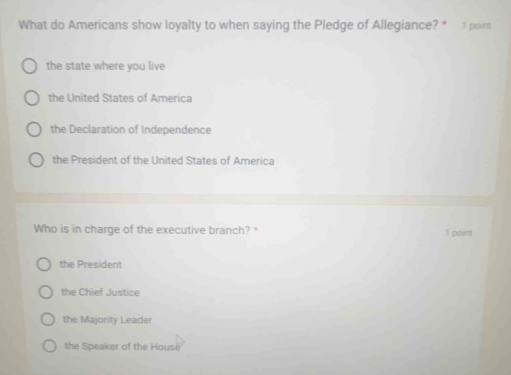 what do americans show loyalty to when saying the pledge of allegiance?…