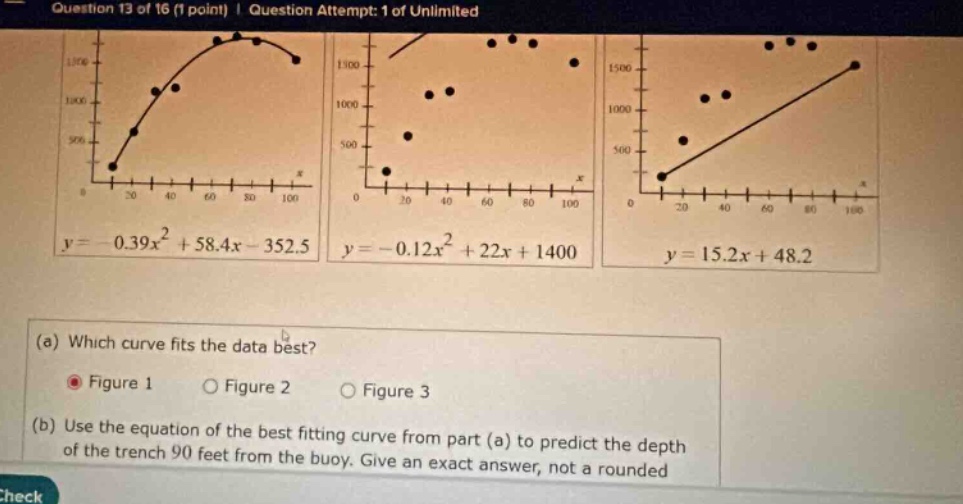 question 13 of 16 (1 point) | question attempt: 1 of unlimited $y=-0.39…